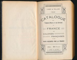 Samenstelling van 2 boeken, Yvert & Tellier 1922 + 1939; in slechte staat; kaft wat kleverig, inhoud is in orde