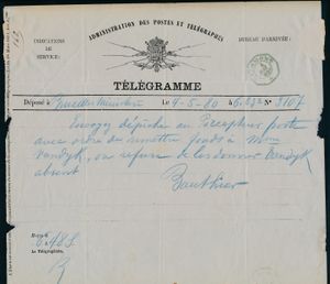 1880, 1888 en 1922, 2 telegrams met telegraafstempels 
