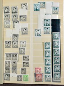 1953/1978 Type Boudewijn bril en Elström, uitgebreide samenstelling in insteekboek, w.o. veel rolzegels, ook cijfer op heraldieke leeuw aanwezig, zm/m