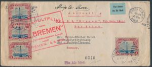 1928 Katapultflug Bremen Noord-Duitse Lloyd via 