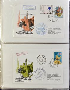 Verzameling 1° vluchten, Sabena, Ballonpost, 1° vlucht Macao-Guam, zm/m