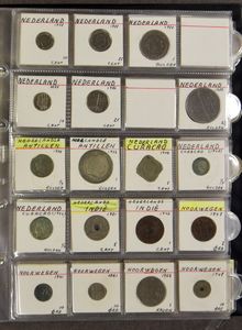 MUNTEN: Wereld, munten en een klein deel rekenpenningen, +/-80gr. zilver