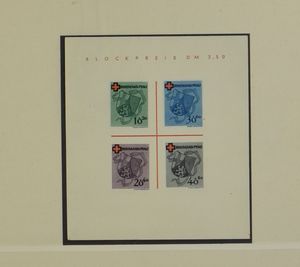 1945/2000 Verzameling in 4 Lindner albums, waarbij betere reeksen + Wat Franse Zone, zm/m