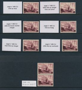N° 466-Cu, 7 curiositeiten, alle postfris, behalve 