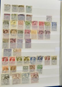 1858/1990 Verzameling in insteekboek, waarbij stempels, betere reeksen, Mercier gestempeld, Ridder gestempeld, UPU gestempeld, Atletiek **, Schrijvers **, zm/m