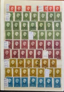Tussen n° 5 en 284 (Yv.) Stock in 3 insteekboeken, interessant voor de stempelzoeker, zm/m/ntz (NVPH +/-€900)