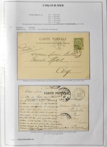 Collection of cancellations with cancellations from various coastal municipalities, in ring binder, vf/f