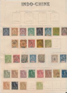 1892/1922 Indochine sur feuilles d'album et 1899/1910 Bureaux russes en Chine, tb/b