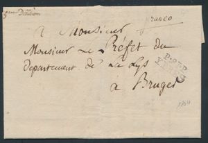 1804 Voorloper met inhoud, vanuit Yper, dd. 27 november 1804, Herlant 26, 