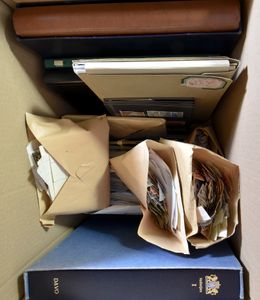 Mainly the Netherlands, two stockbooks, loose cards + stamps in covers + empty Davo and album with booklets, f/to be checked