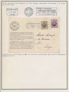 Chemin de Fer, 5 service cards, canceled Oostende 2 (S8 and S11), Binche (S12), Erquelinnes (S12), Mons/Paturages (S21), Ixelles/Etterbeek (S3), vf