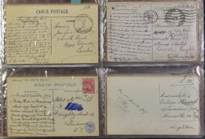 1915/1918 Accumulation of 74 PMB/BLP cards from or to Belgian soldiers in France, unoccupied territory, UK, etc., vf/f
