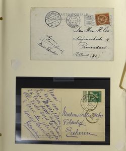 Zeer uitgebreide verzameling, brieven, ZK, zegels, randinscripties, waarbij veel betere afstempelingen zoals Schootenhof, Zoersel, Gorée, Fall-Mheer, Erpe-Meire, Raevels, Bottelaere, zm