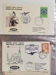 Sabena, 1957/1973 Collection of 100 first flights in album, vf
