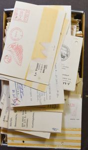 Company cards with mechanical cancellations, almost all to St.-Niklaas-Waas, hundreds of items, vf/f/to be checked