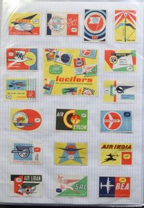 MATCHBOX LABELS: in 7 boxes/trays with folders and complete boxes + 6 binders, detached