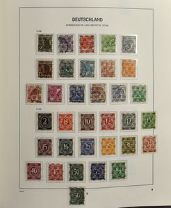 Collection of various zones in Davo album, Soviet zone, Bizone, French zone, vf/f