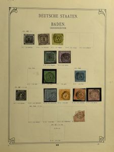 From Baden to Württemberg, collection on old album leaves, with better values but varied condition, vf/f/to be checked