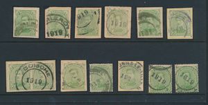 N° 137, 12 copies, all with provisional postmark from 1919, for the specialist, see scan, vf