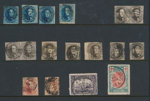 Collection of classics, mostly medallions (mostly imperforated), several hundred stamps, varied condition, several beautiful cancellations, griffes, etc., for the specialist in 1 album and 2 stockbooks, vf/f