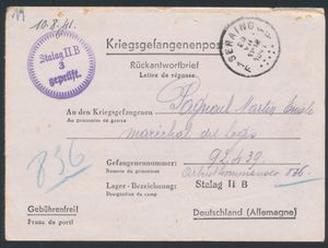 1941/1944 Collection of prisoner-of-war mail from World War II, more than 50 letters from the same person, in 