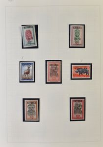 Katanga, Sud Kasaï, Burundi, Ruanda Urundi (including Messages blocks **), Ruanda, very nice collection in 2 clip bands, mostly **, vf