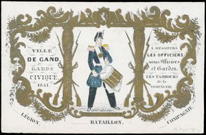 Gent, militaria, w.o. 1x burgerwacht (3 stuks)