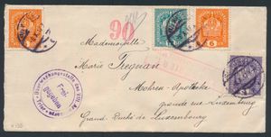1917 Letter from Vienna to Luxembourg with double censorship Vienna + Trier + censorship vignette Vienna on the back, vf