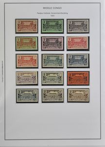 Moyen Congo, 1907/1933, collection in ring binder including Yv. n° 113/34 **, vf