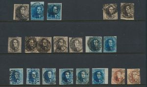 Classic collection between N° 1 to 12, not all present, varied condition, vf/f/to be checked