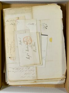 1800/1850 Forerunners England, 91 letters from various cities, several different postmarks, nice item, vf/f/to be checked