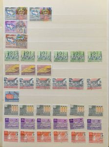 Stock areas including better stamps and many FDCs, 32 books + 1 box with bags of mint, vf/f/to be checked