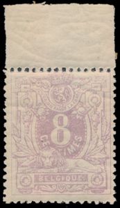 N° 29 „8c. violett” mit Rand oben, einwandfrei (OBP €230)