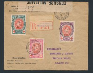 1917, N° 132/34 on letter 