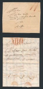 1717/1725, 6 forerunners, with contents, various ports, places of departure and arrival, vf