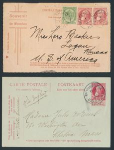 Mainly N° 74, on 17 documents to the USA and Canada, sent from various municipalities, vf