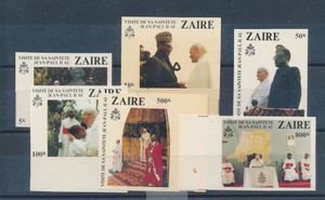 N° 1094/99 ‘Papal visit’, proofs on plastic-like paper, imperforate **, vf
