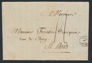 1791, forerunner with contents, from Menin (Herlant 17 - large 