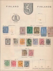 1840/1900 Collection sur anciennes feuilles d'album avec les Pays-Bas, l'Angleterre, la Scandinavie, avec de meilleurs timbres, état variable, tb/b/à voir