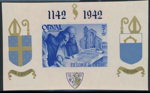 BL 19A, English numerals, blue overprint, imperforate, NOT numbered, vf (OBP €135)