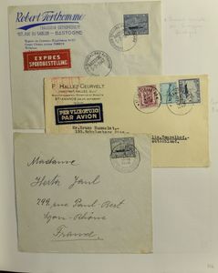 1946/1952 Extensive collection of dozens of letters in Victoria album, various issues including registered mail, vf/f