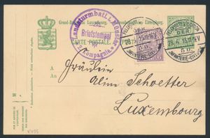 Field post 1915, from Esch to Luxembourg, with 