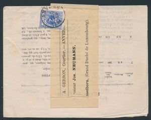 1884 N° 27 on wrapper, cancelled Anvers, dated 15 June 1884, with contents, vf