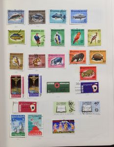 Various items in 7 books, including Asia, African countries, vf/f/to be checked