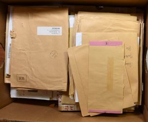 History of the priority stamp based on letters, 9 banana boxes filled to the brim, the vast majority franked, ideal study material, vf/f/to be checked