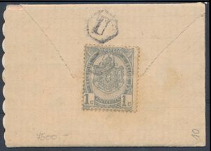 N° 53 als Verschlussmarke auf kleinem Brief mit Karte „meilleurs voeux” und Poststempel an Pianistin/Geigerin in Moustier, einwandfrei/schön/zu kontrollieren