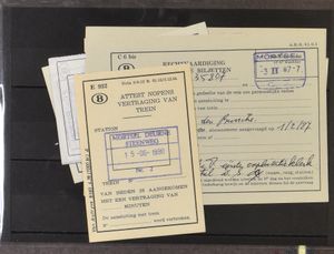 Railway collection, Mortsel, +/-825 stamps + 182 documents/fragments, nice item, vf