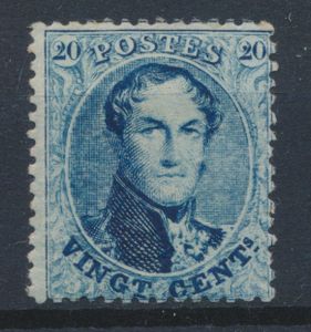 N° 15B „20c. dunkelblau”, Zähnung links Retuschiert und knappe Zähnung rechts unten, starker Falz, schön/zu kontrollieren (OBP €170)