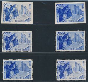 N° 567A, 3x with different colour shades (light to dark) + N° 567B (1x with light colour) and 1x with dark colour, vf (OBP +€40)