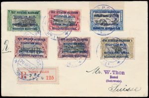 1917, cover franked with COB N° 28B/34B 